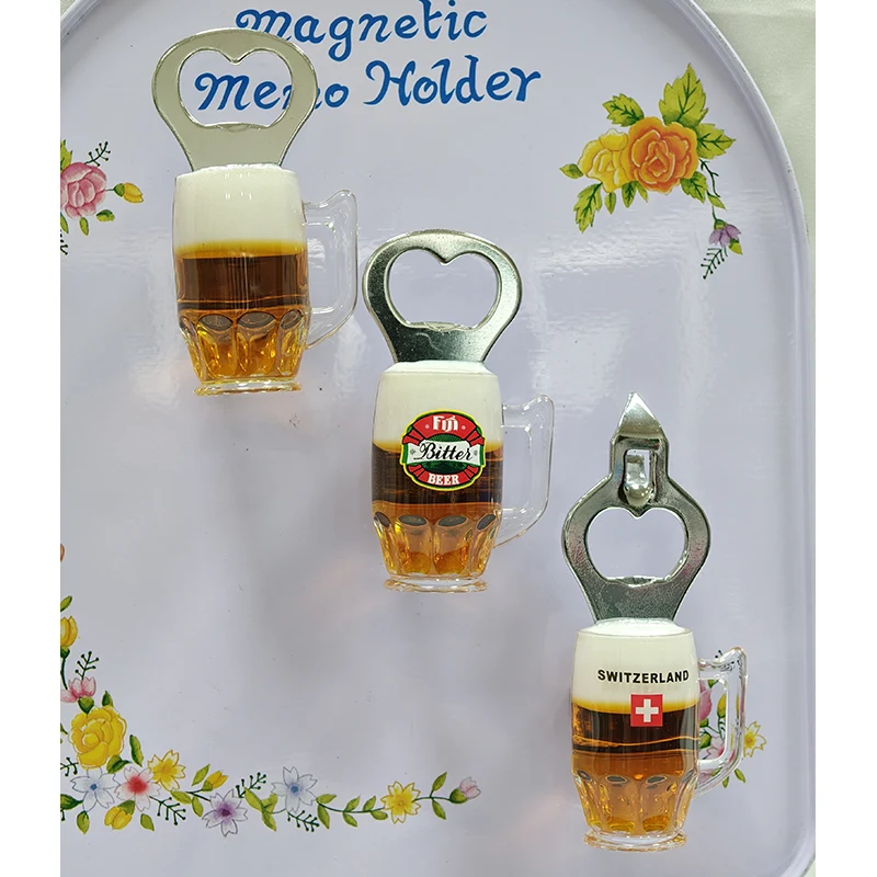 Simulated Beer Mug Opener Creative Refrigerator Magnet