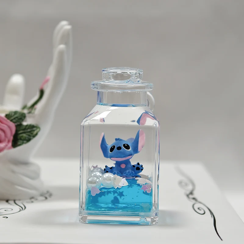 Small Square Bottle Liquid Keychain